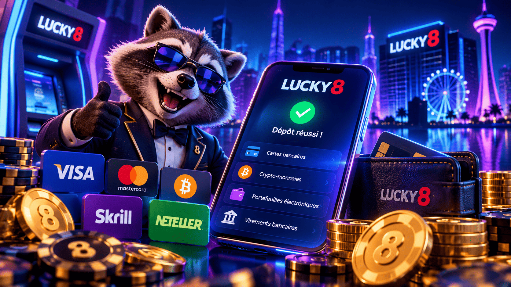 lucky8 casino Dépôts et retraits